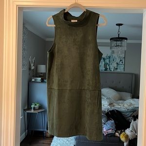 Boutique green suede dress. Perfect for layering!